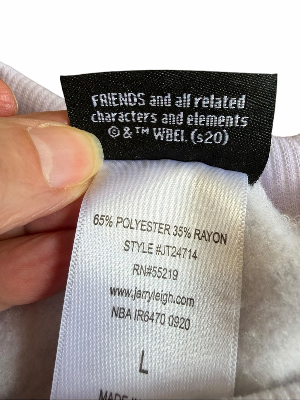 Friends TV Show Tie Dye Cropped Sweatshirt Large Pastel Fleece Pullover - Picture 7 of 8